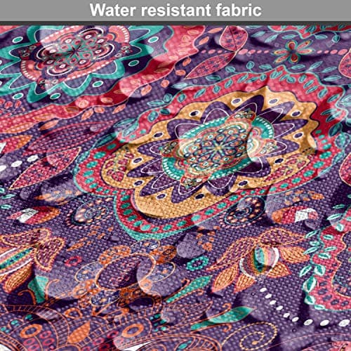 Lunarable Batik Fabric by The Yard, Eastern Droplet-Shaped Paisley Inspired Traditional Forms Vivid Colors Image, Decorative Fabric for Upholstery and Home Accents, 1 Yard, Purple Pink — view 5