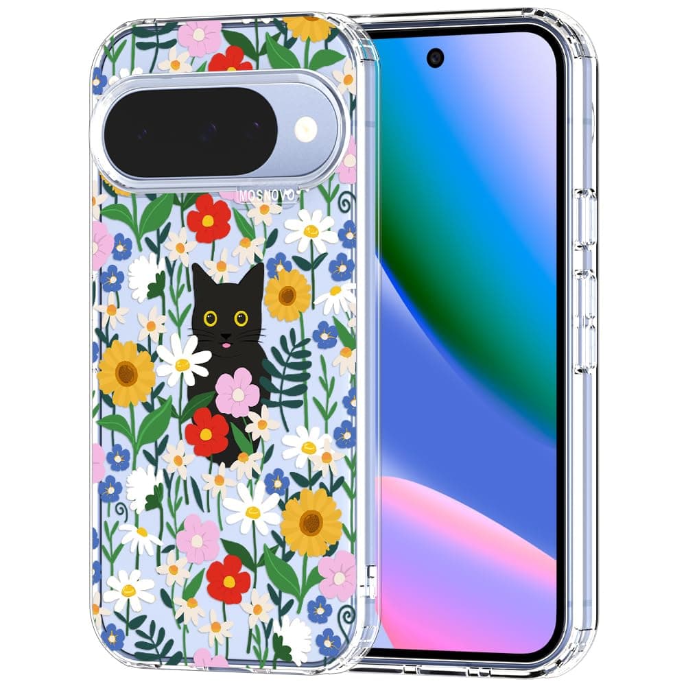 MOSNOVO Case for Google Pixel 9 & Pixel 9 Pro, [Buffertech 6.6ft Military-Grade Drop Protection] [Anti Peel Off Tech] Clear TPU Bumper Phone Case Cover Design - Eucalyptus — view 81