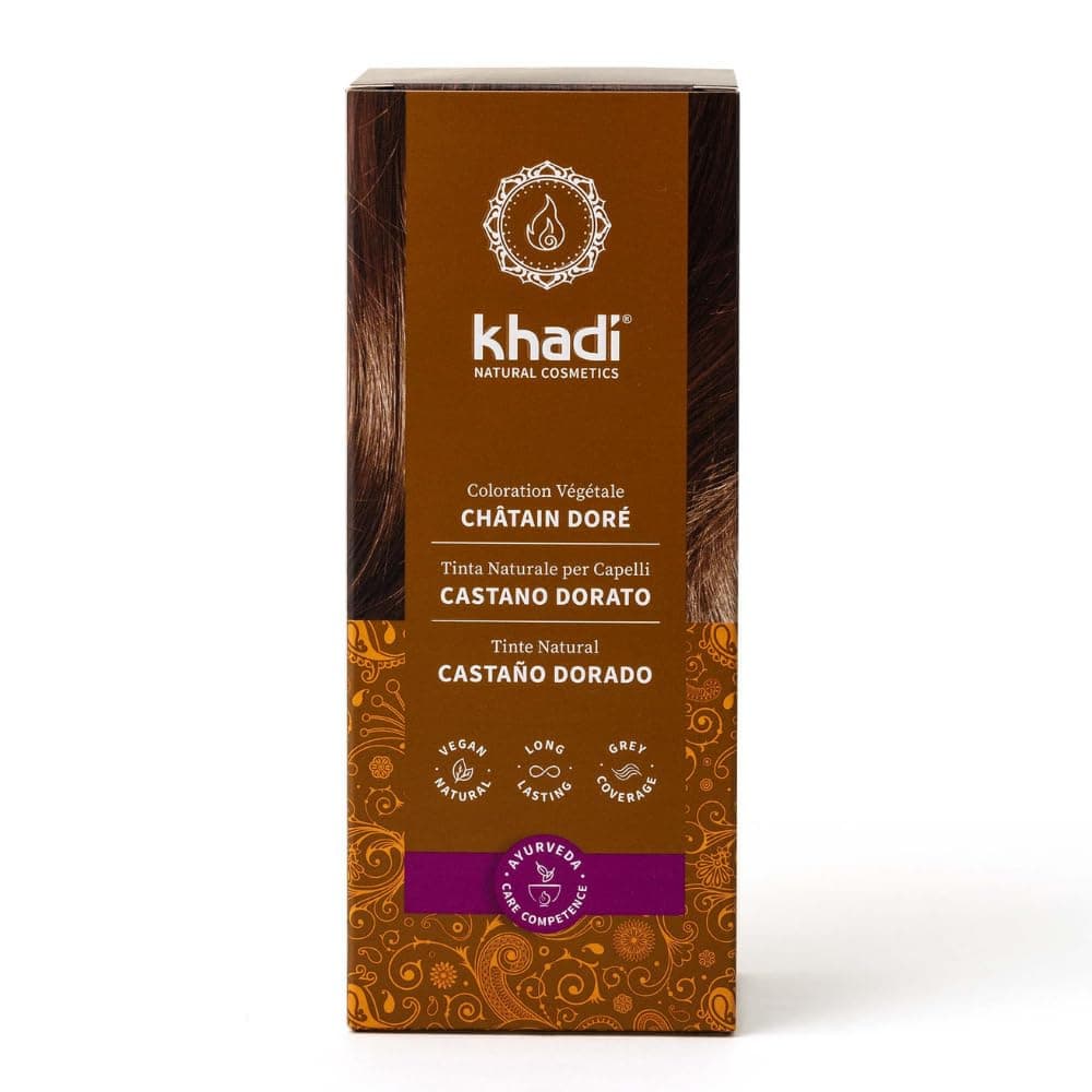 khadi CASTANO MEDIO Tinte vegetal para el cabello - tinte para un color castaño canela vivo y cálido hasta un castaño medio intenso y profundo - 100% vegetal - 100 g — view 14