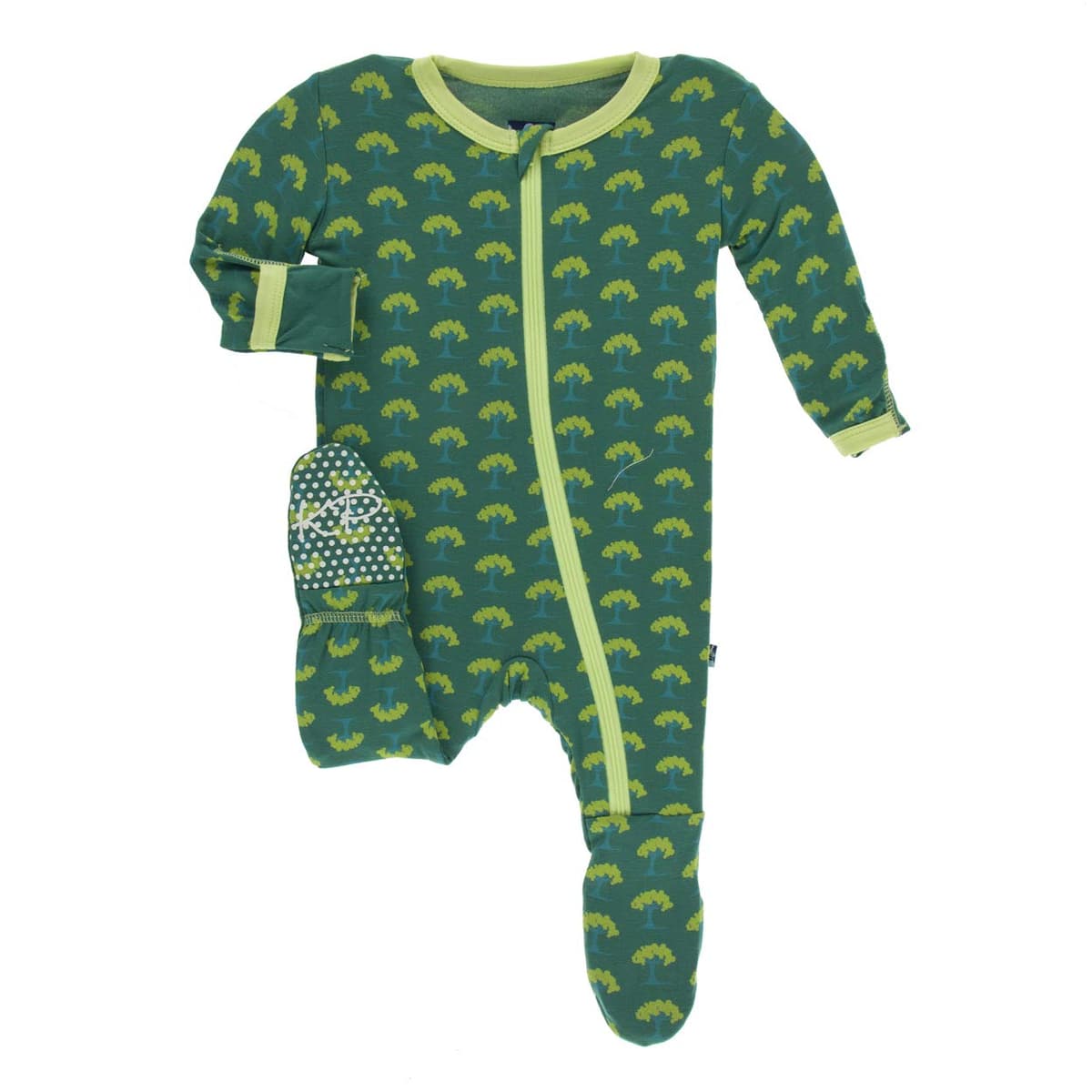 KicKee Pants Little Girls Basic Footie with Zipper - Lotus, 6-9 Months — view 15