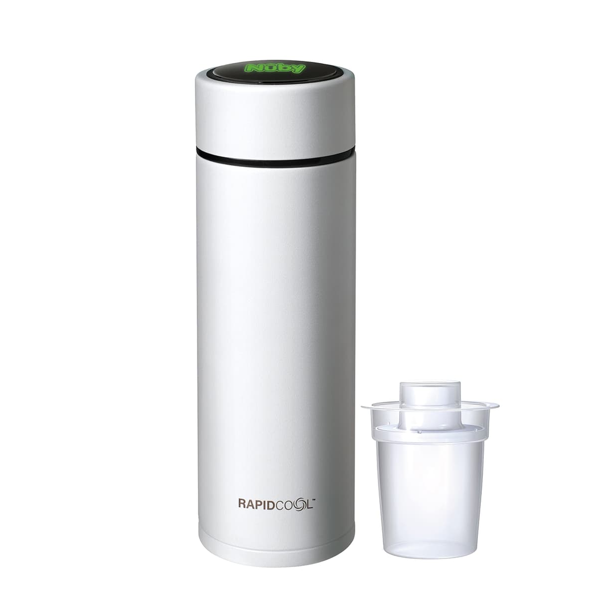 Nuby RapidCool Portable Baby Bottle Maker Twin Pack - Formula Feed in 2 Minutes | Ideal for Travel Bottles and Night Feeds | Includes Milk Powder Dispenser, Digital Lid & Flask (White) — view 13