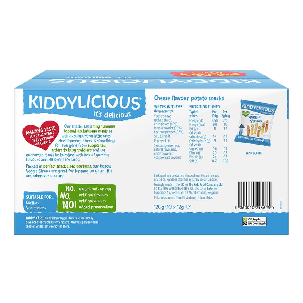Kiddylicious Veggie Straws Box - Delicious Snacks for Kids - Suitable for 9+ Months - 10 Packs — view 8