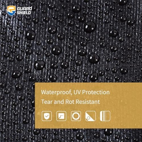 GUARD SHIELD Tarps Heavy Duty Waterproof 10x20 Feet Black Poly Tarp Cover Outdoor Thick UV Resistant Tarpaulin with Grommets 10mil — view 2