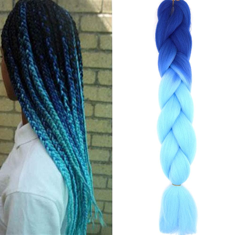 24" Braiding Hair Extension Jumbo Braids Synthetic 3bundles/pack Crochet Hair Afro Box Braid Heat Resistent (Dark Purple) — view 71