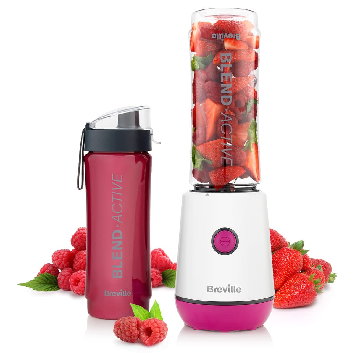 Breville Blend Active Personal Blender & Smoothie Maker | 350W | 2 Portable Blend Active Bottles (600ml) | Leak Proof Lids | White & Green [VBL246] — view 11