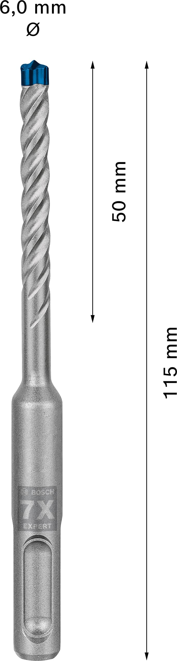 Bosch Professional 1x Broca para martillo Expert SDS plus-7X (para Hormigón armado, Ø 6.00 x 115 mm, accesorios Martillo perforador rotativo) — view 3