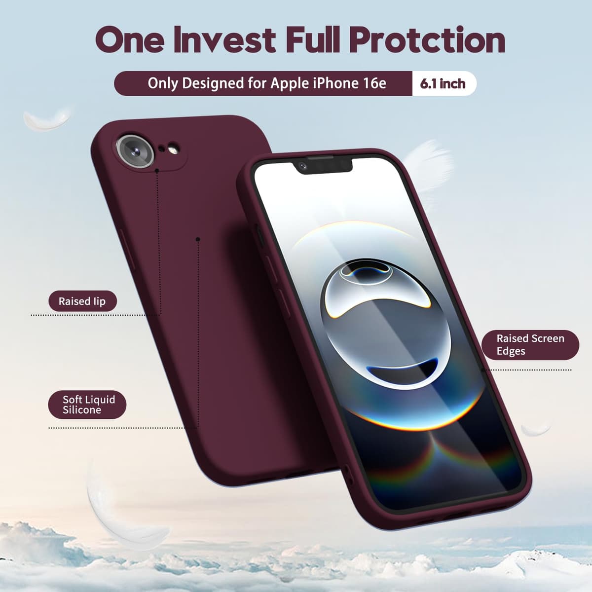 oakxco for iPhone 17 Pro Max Phone Case Liquid Silicone, Cute Thin Slim Grip Soft Rubber Gel for Women Men, Smooth Matte TPU Plain Solid Color Girly Simple Case with Camera Cover, Light Pink — view 172