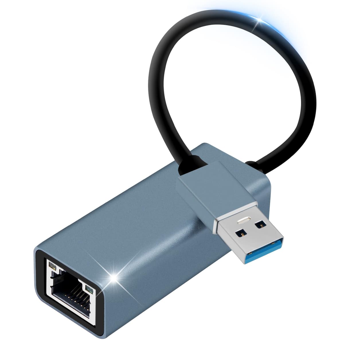 Adaptador USB Ethernet, Gigabit 1000Mbps Adaptador Ethernet a USB 3.0 RJ45 Compatible con Switch, MacBook, Laptop, Win 11/10/ 8.1/8, Mac OS, Linux