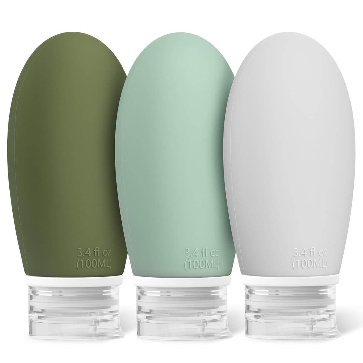 Opret Botes Viaje Rellenables 100ml 3 Piezas, Botellas de Viaje Silicona para Gel y Champu, Botes Viaje a Prueba de Fugas para Gel, Champús, Lociones y Artículos de Tocador, FDA Certificado Sin BPA — view 8