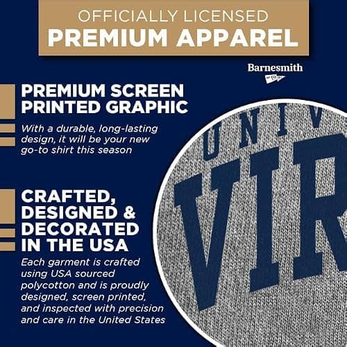 Barnesmith University of Virginia Cavaliers Short-Sleeve T-Shirt, Classic, Charcoal Grey, Large — view 3