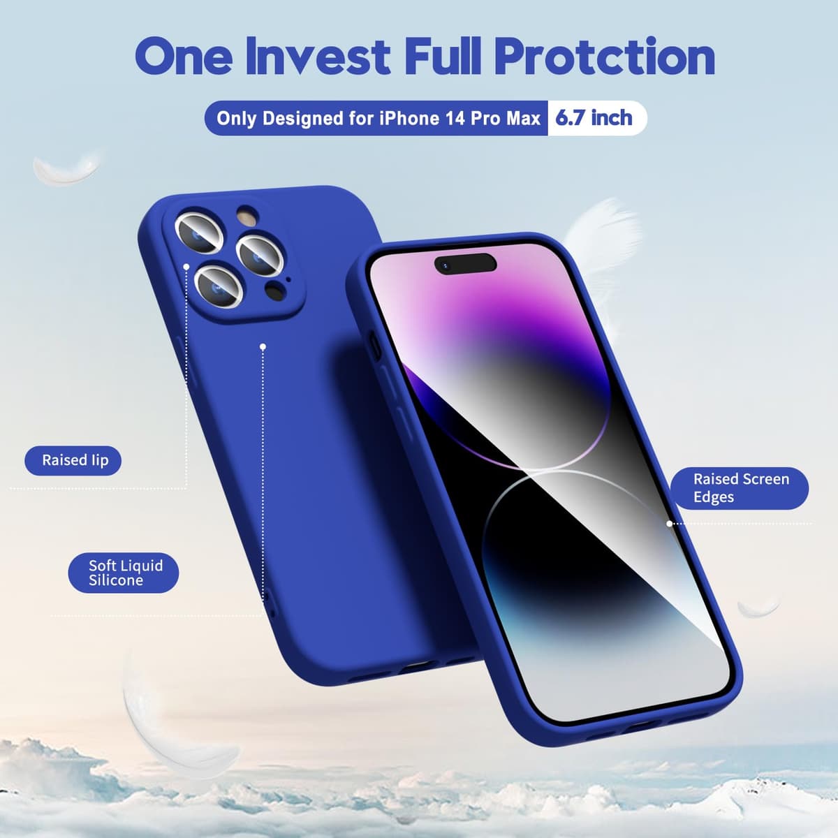 oakxco for iPhone 17 Pro Max Phone Case Liquid Silicone, Cute Thin Slim Grip Soft Rubber Gel for Women Men, Smooth Matte TPU Plain Solid Color Girly Simple Case with Camera Cover, Light Pink — view 1657