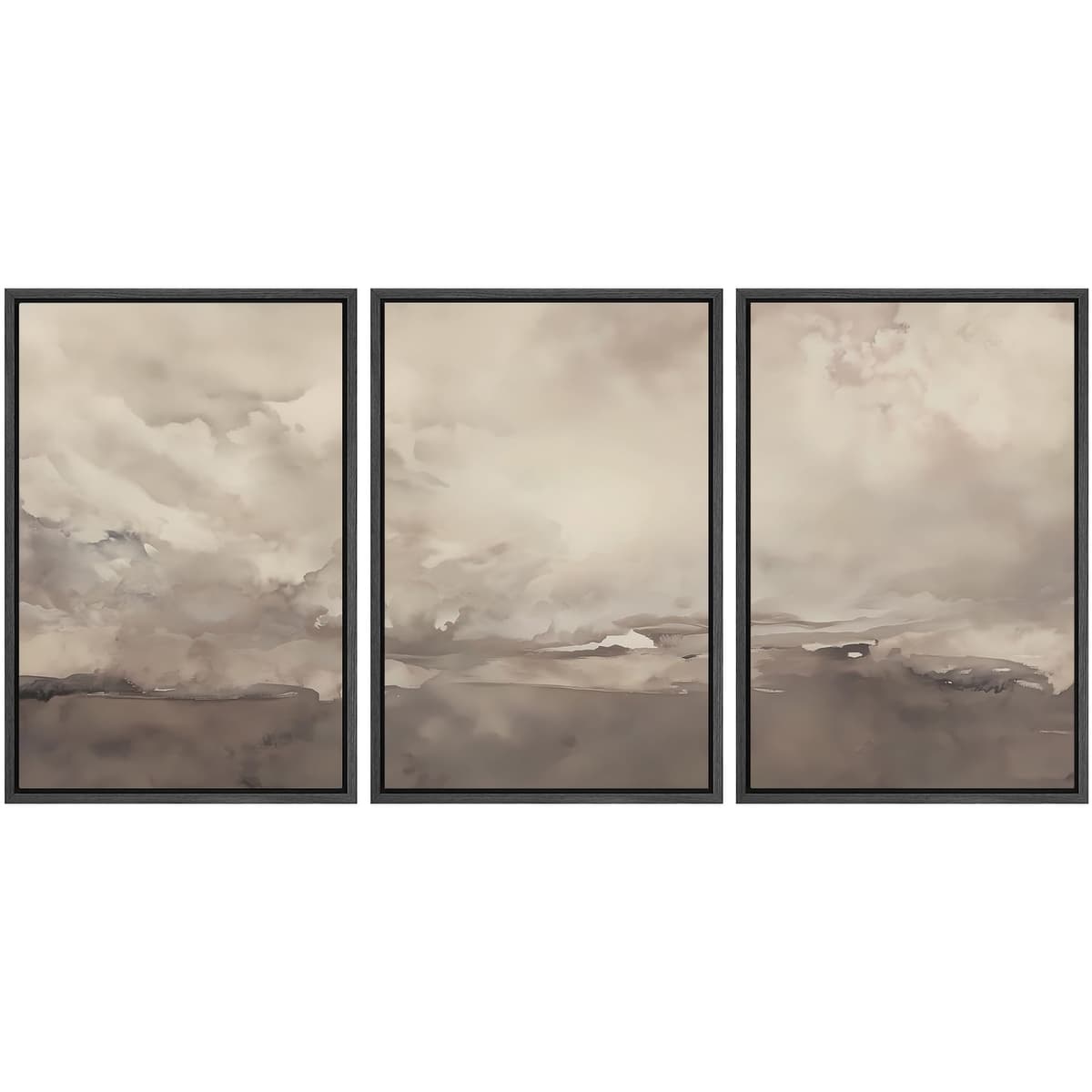 SIGNWIN Framed Canvas Print Wall Art Set Blue White Grunge Geometric Pattern Abstract Shapes Cozy Neutral Decorative Contemporary Minimal for Living Room, Bedroom, Office - 24"x36"x3 Natural — view 31