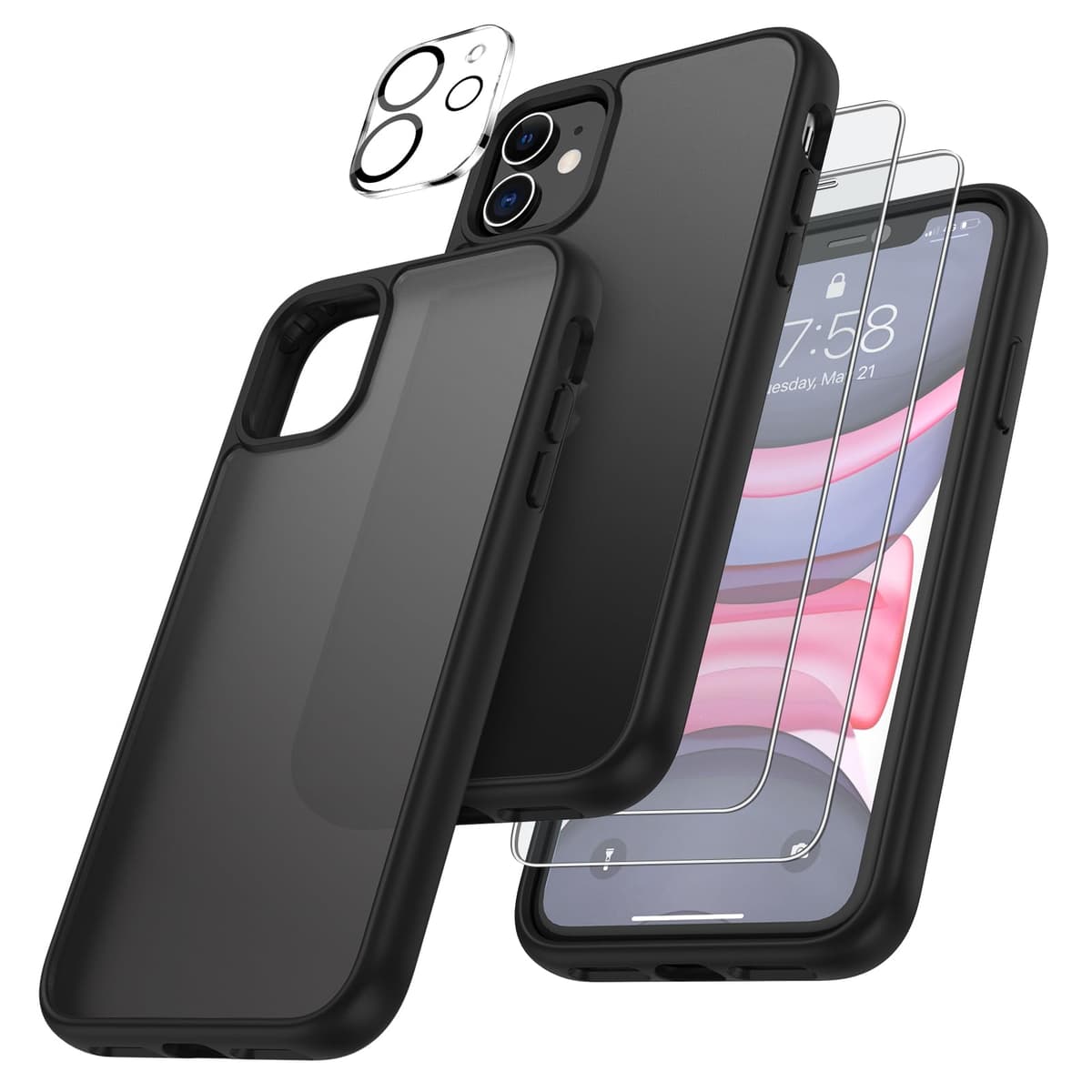 FLLAO 4 en 1 Funda para iPhone 15 con 2 Protector Pantalla y 1 Protector Lente Cámara, [Almohadilla de Aire integrada] Antigolpes Antiarañazos Carcasa 6,1 Pulgadas, Transparente — view 107