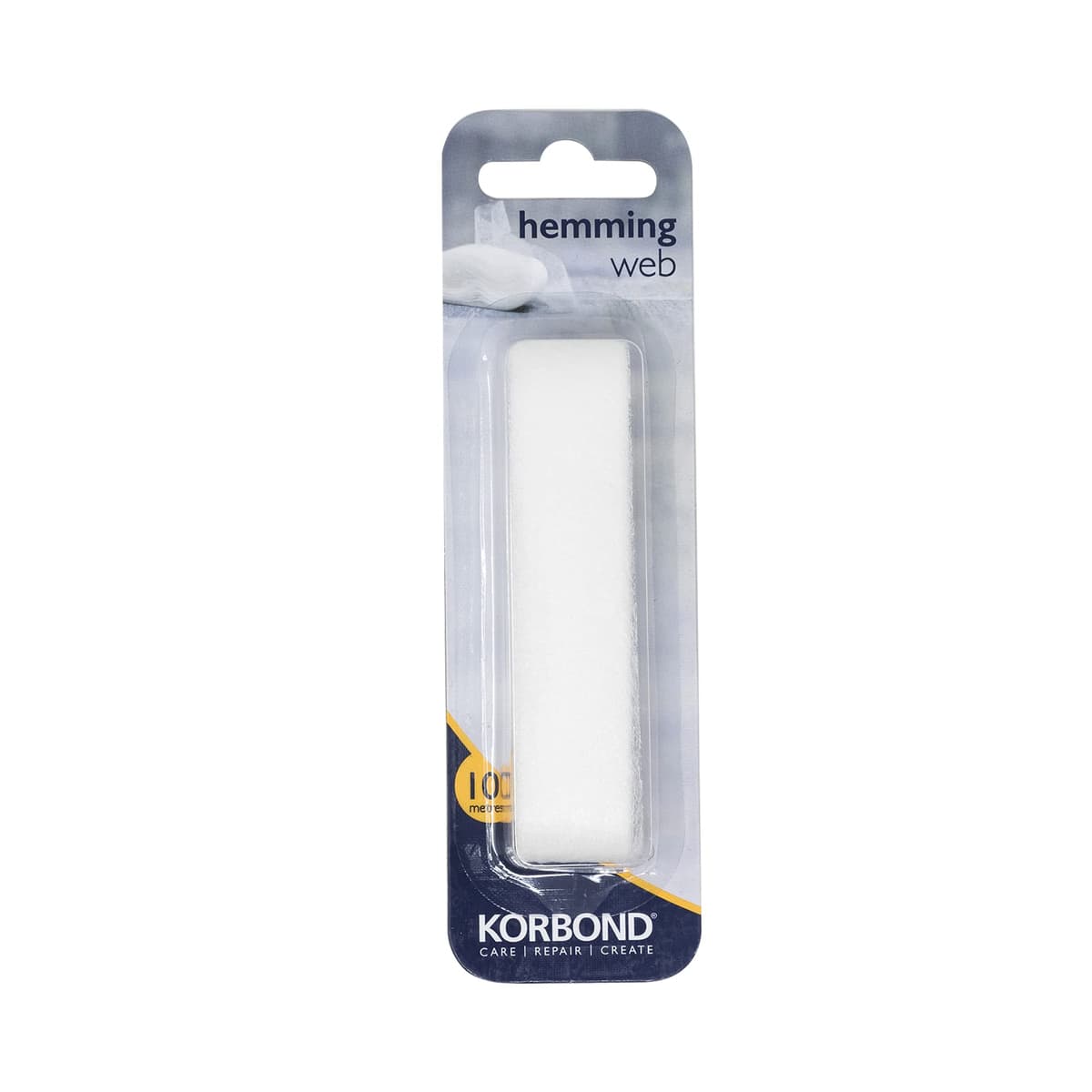 Korbond Hemming Tape 10m x 2cm - White – Invisible Mending Tape for Fabric - Iron On Hem Tape - NO Sewing Required Adhesive Fabric Tape, Webbing Tape, Hemming Tape