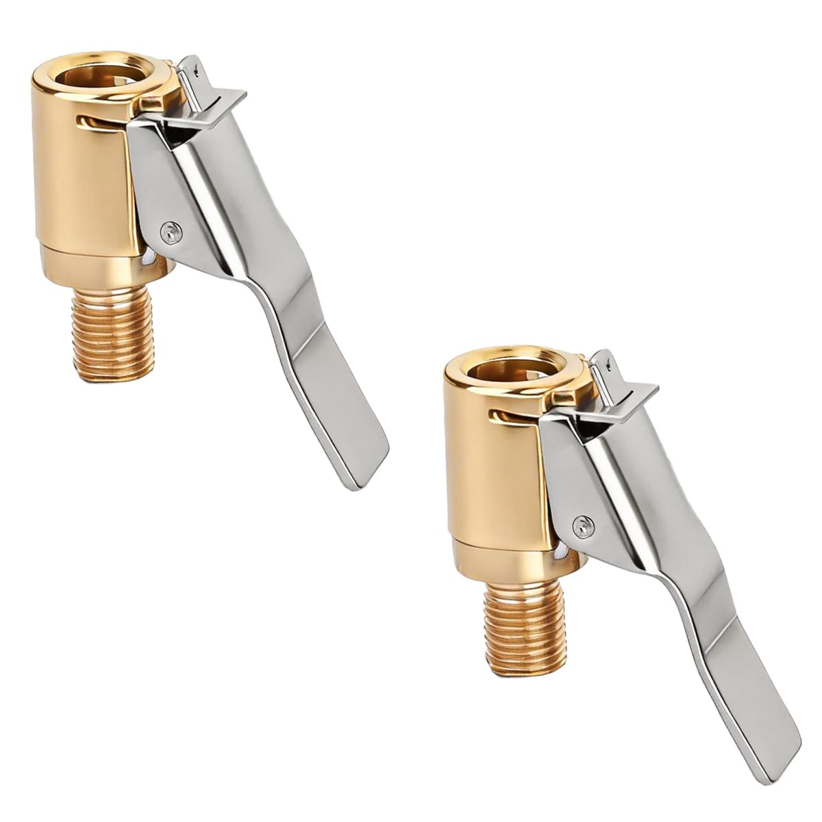 Tyre Inflator Adaptor,2PCS Brass Tyre Valve Air Pump Clip Car Pump Tire Air Chucks with Thread Nozzle Adapters Open End Car Truck Tyre Tire Inflator Valve Connector for Car Truck （8mm）