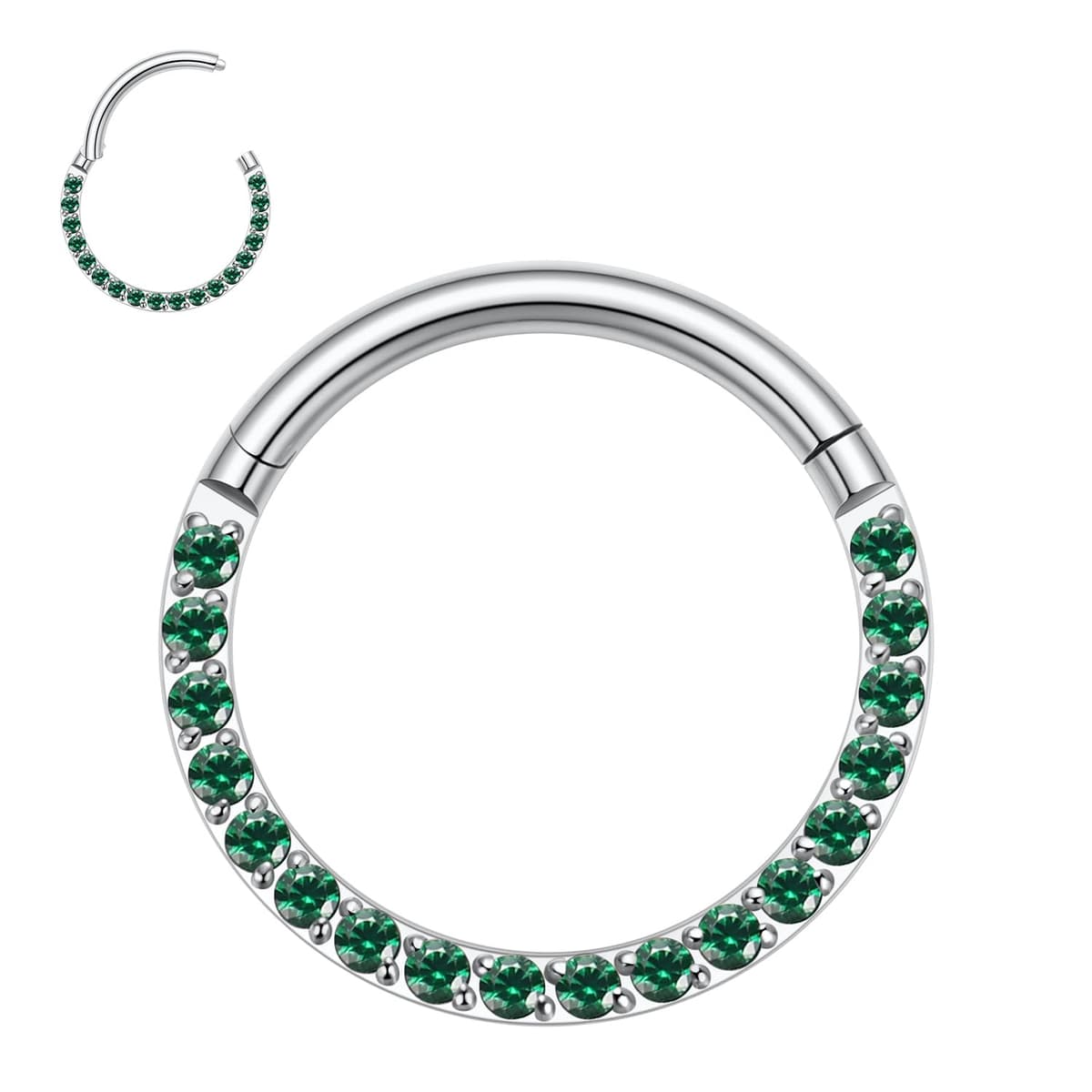 hengkaixuan CZ Opal Septum Jewellery Daith Ring Conch Hoop Seamless Clicker Ring Surgical Steel Rook Tragus Conch Piercing Jewellery Small Hoop Earring Nose Hoop Ring — view 33
