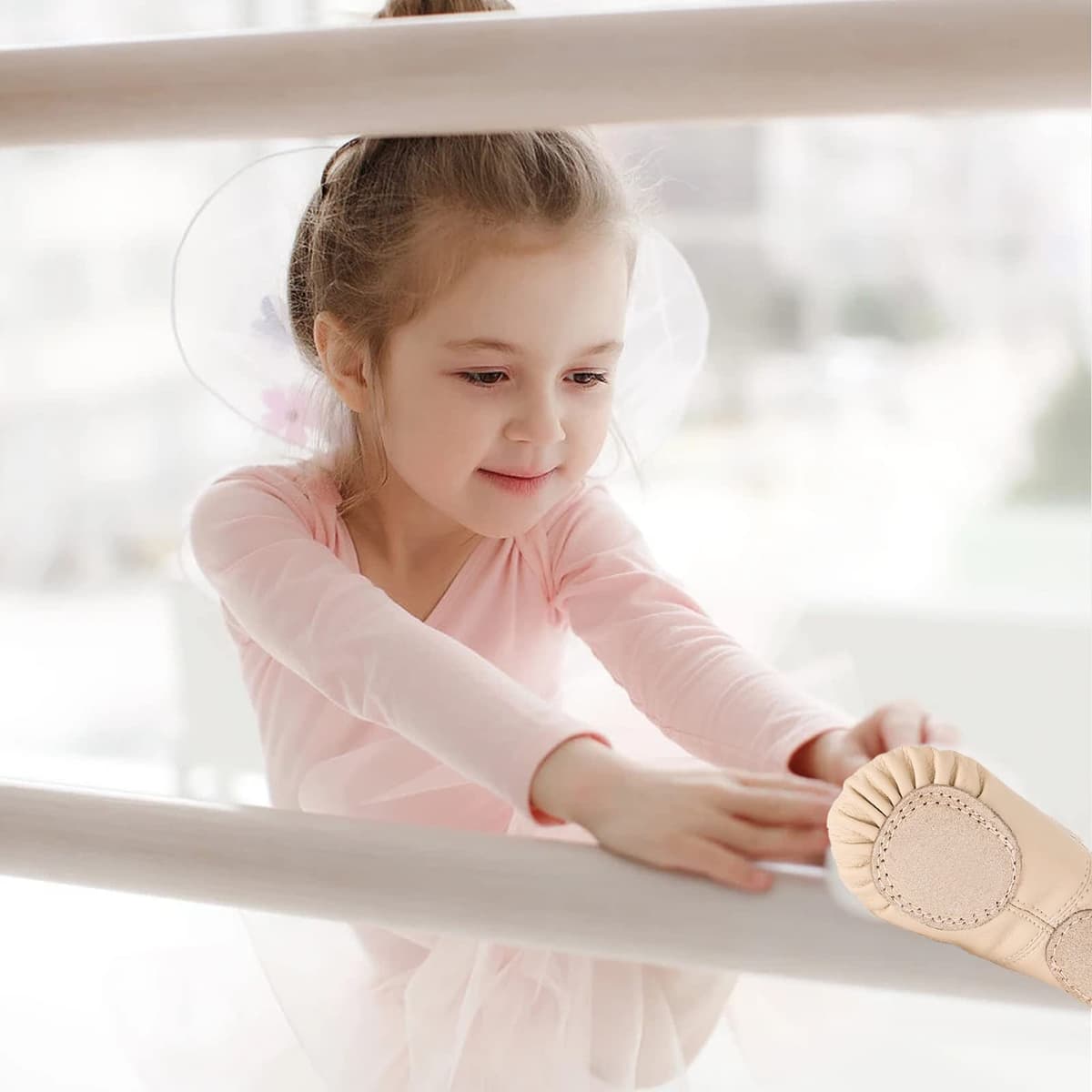 Zapatillas de Ballet Niñas Zapatillas de Baile Gimnasia Suela de Cuero para Niños Adultos Tamaño 20-40 — view 3