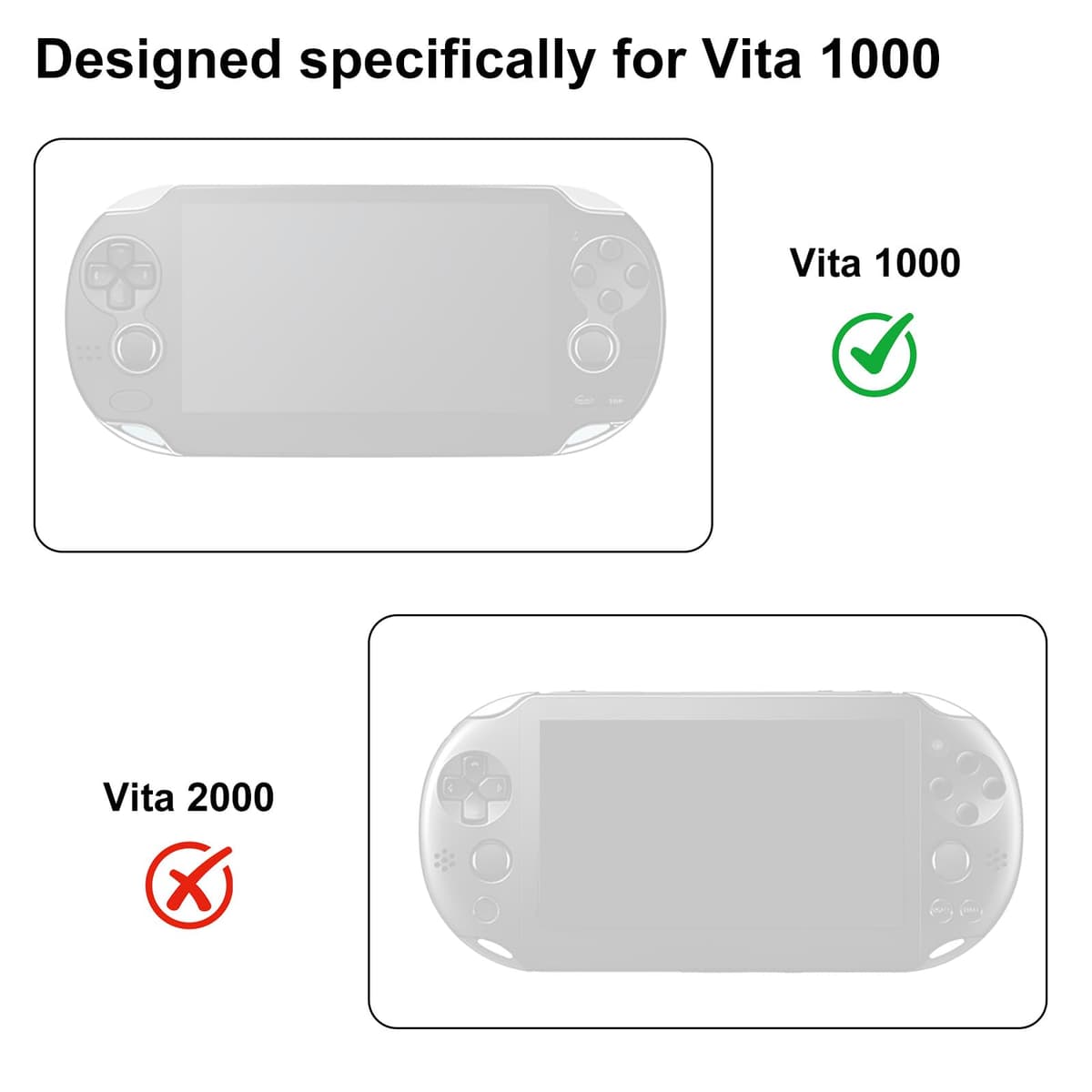 Clear Crystal Hard Shell Case Set for Sony PS Vita PSV 1000 PCH-1000 Game Console, Clear Protective Case with Tempered Glass Protective Films & Joystick Caps for Retro Game Enthusiasts — view 5