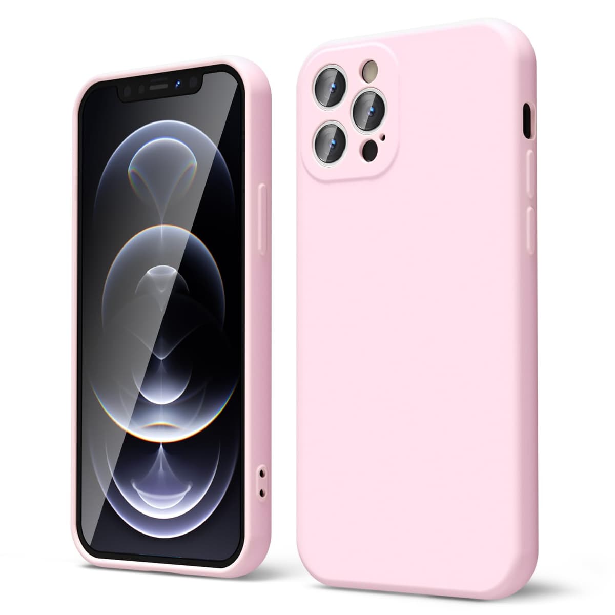 oakxco for iPhone 17 Pro Max Phone Case Liquid Silicone, Cute Thin Slim Grip Soft Rubber Gel for Women Men, Smooth Matte TPU Plain Solid Color Girly Simple Case with Camera Cover, Light Pink — view 1245