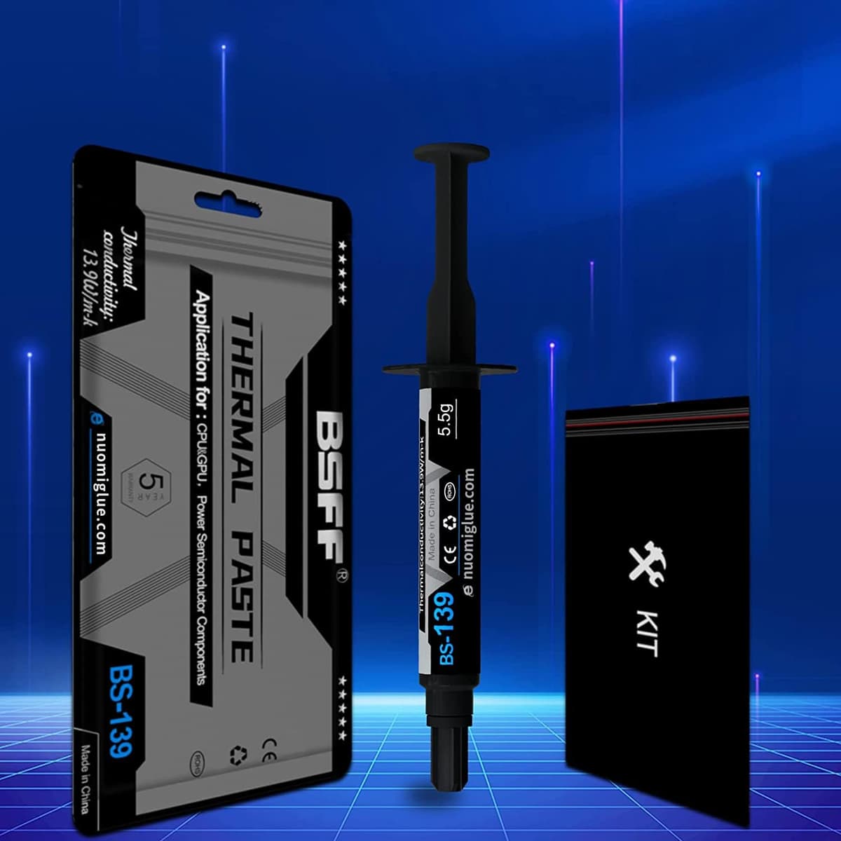 BSFF Thermal Paste, 5.5g with Toolkit CPU Paste Thermal Compound Paste Heatsink for IC/Processor/CPU/All Coolers, Carbon Based High Performance — view 7