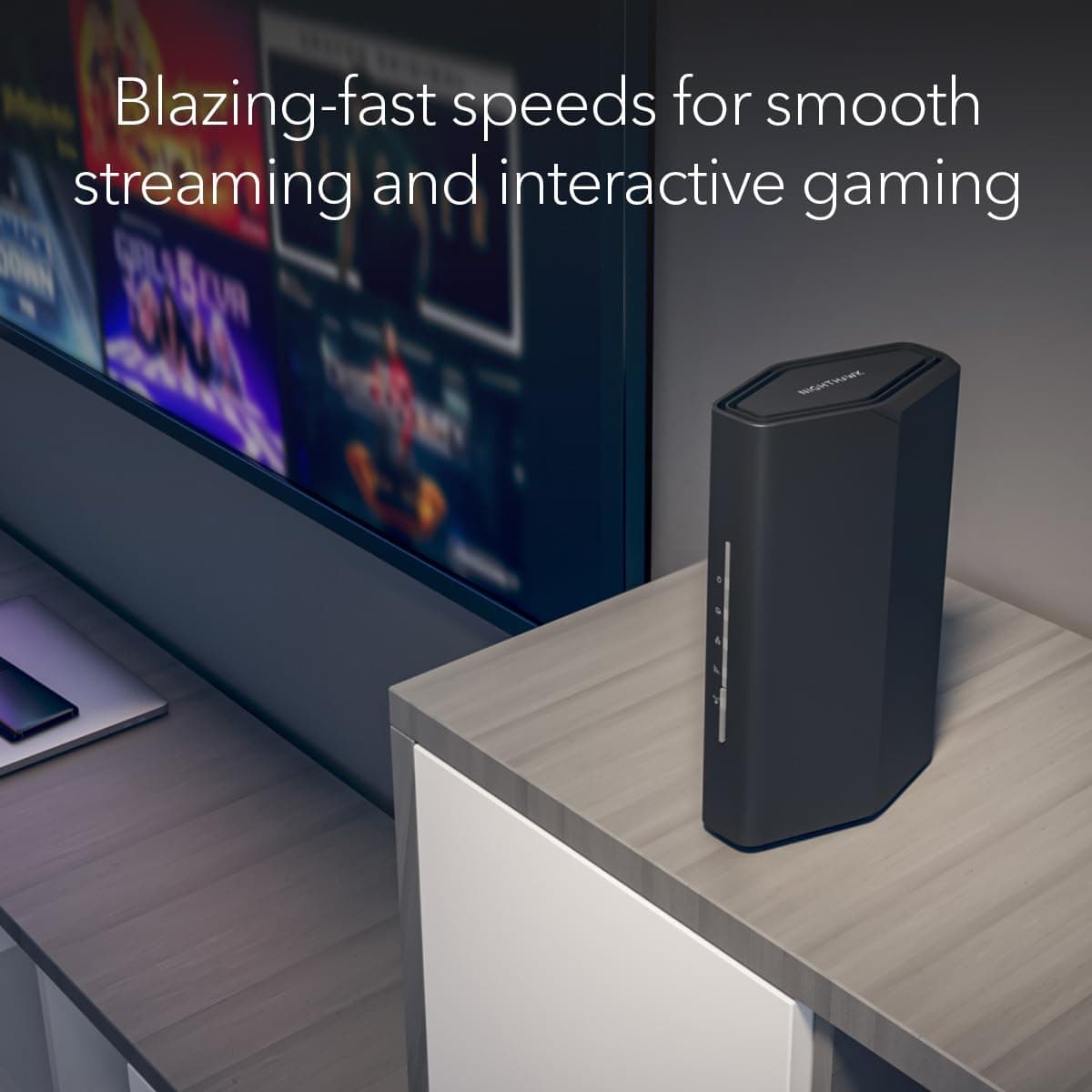 NETGEAR Nighthawk Dual-Band WiFi 7 Router (RS100) – Security Features, BE3600 Wireless Speed (up to 3.6 Gbps) - Covers up to 1,500 sq. ft., 50 Devices – 2.5 Gig Internet Port — view 4