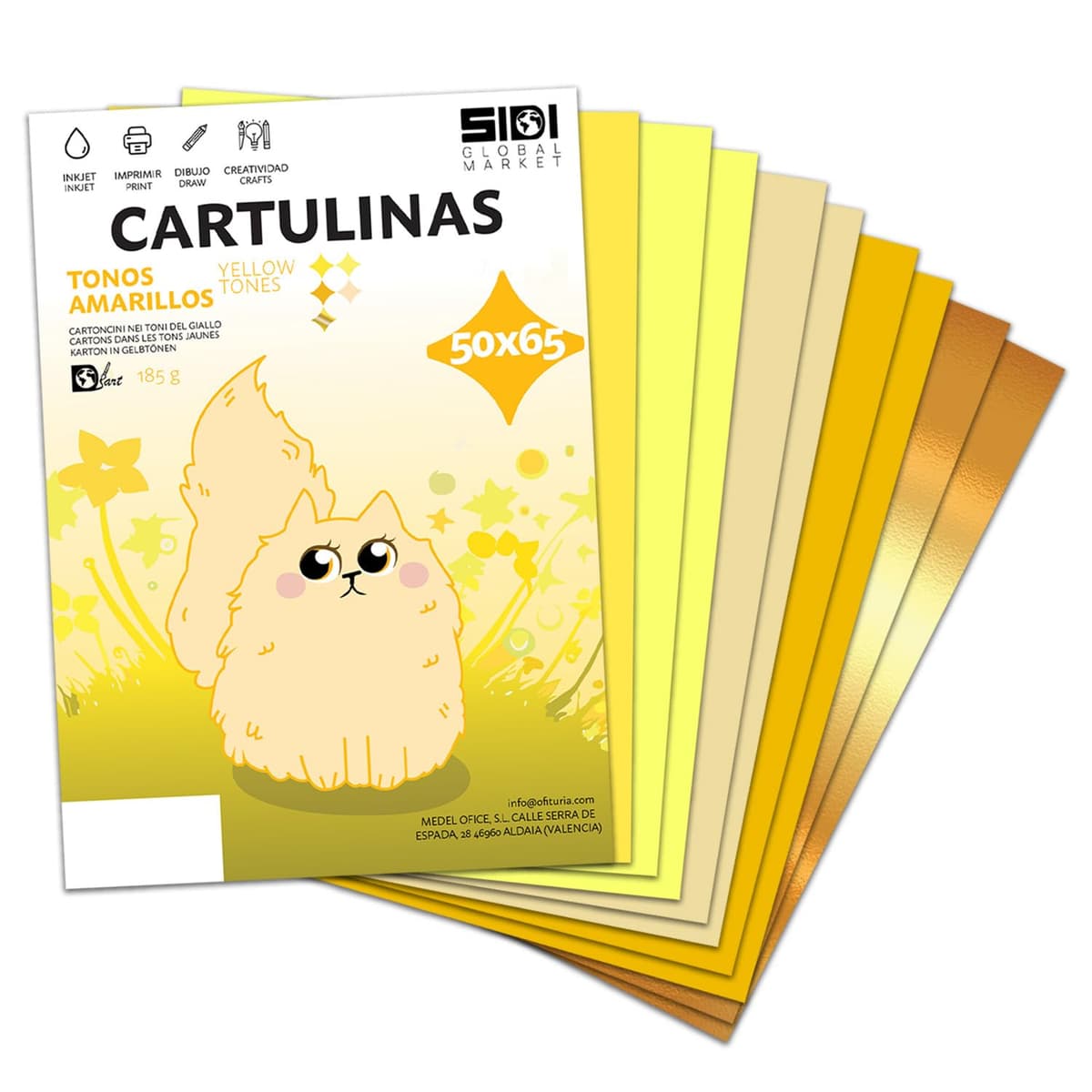 Cartulina A4 Azul Metalizada 230 g Cartulina Brillo Reflectante para Manualidades, Scrapbooking, Impresora Inkjet y Láser, Papel Cartulina Premium Metalizado – SIDI (azul metalizado, 25h) — view 56
