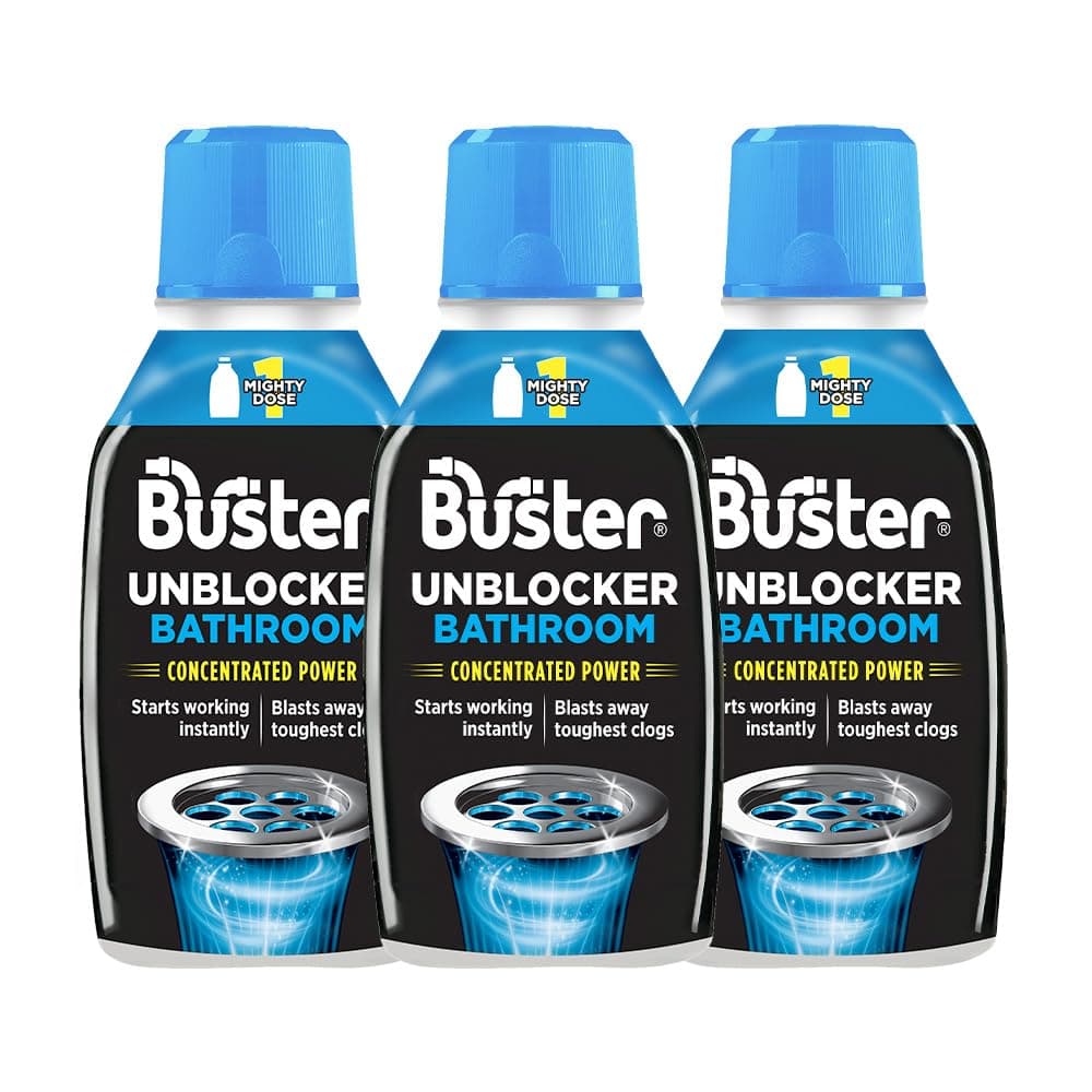 Buster Bathroom Drain Unblocker (Pack of 2 x 300ml) Fast-Acting Sink Unblocker Dissolves Hair, Sludge and Soap, Drain Cleaner Clears Blockages in Shower, Bath and Bathroom Sink Pipes - Made in UK — view 9