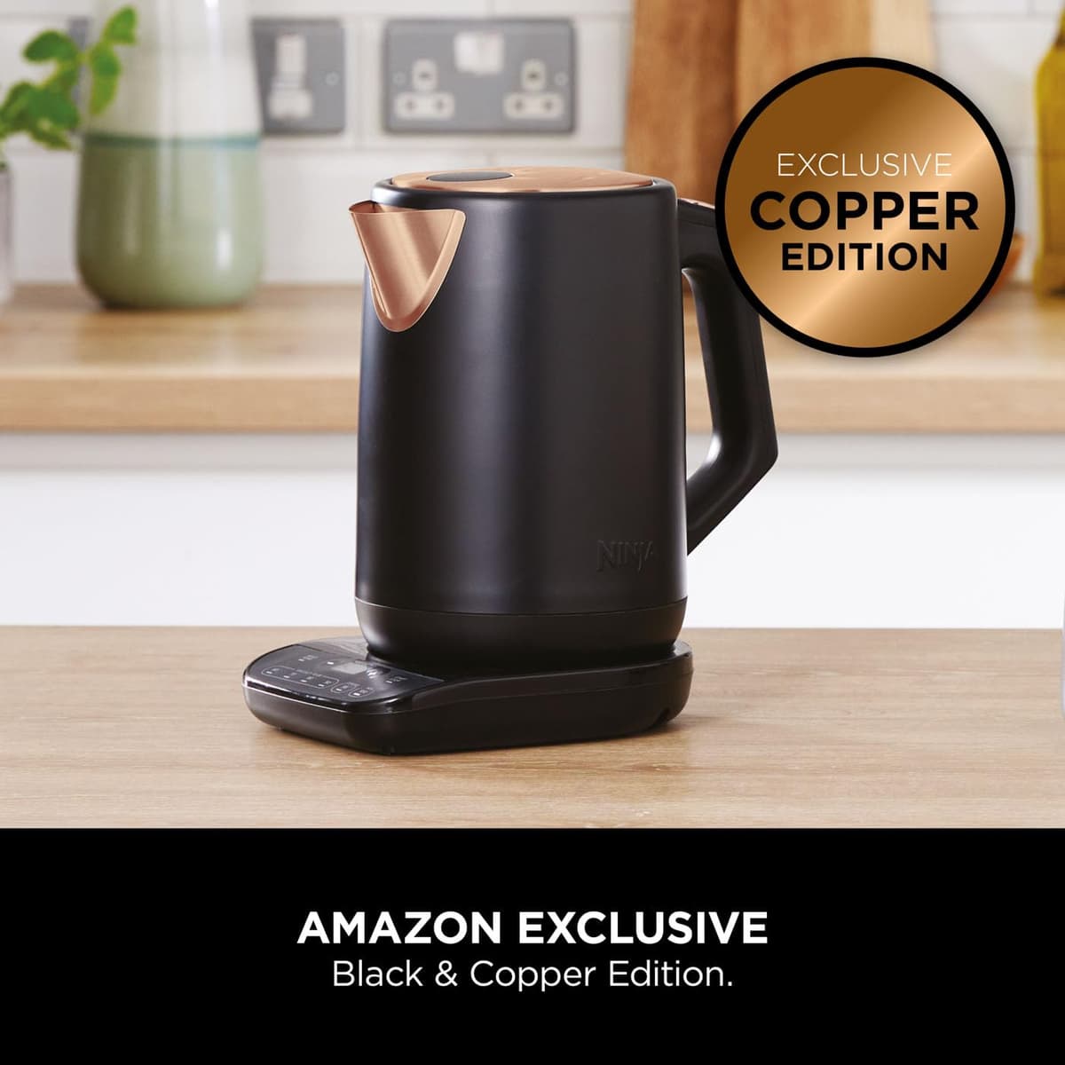 Ninja Perfect Temperature Kettle, 1.7L, LED Display, Easy to Use Kettle with Rapid Boil and Temperature Control & Hold, Black & Copper, KT200UKCP — view 2