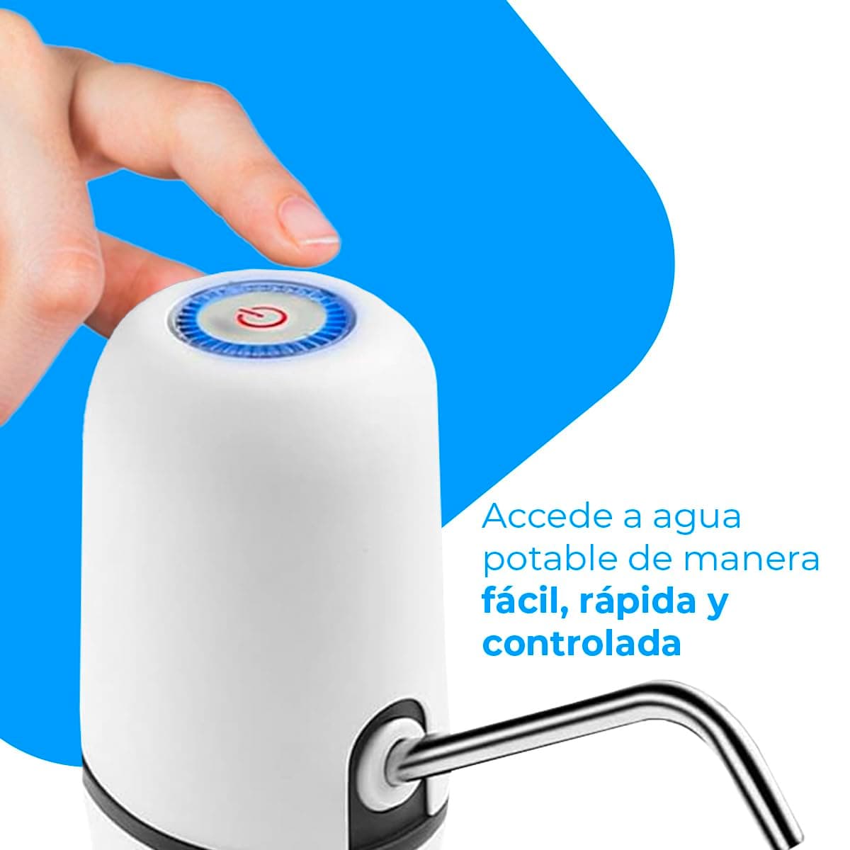 NK Dispensador de Agua Fría Automático, Carga USB, Dosificador de Acero, sin BPA, 1200mAh, Transportable, para Garrafas y Botellas 1.5L, 5.7L, 10L, 11.3L, 15L, 18.9L - Color Blanco — view 3
