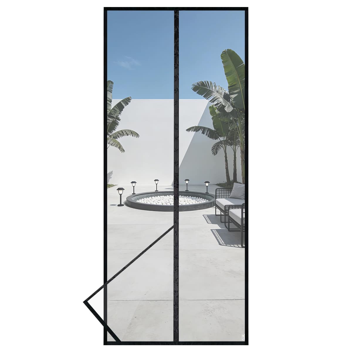 HOOMEE Mosquitera para Puerta, Cortina Magnética para Puertas de Balcón o Terraza, Tejido con Fuertes Imanes para un Autocierre, Fácil Instalación sin Taladrar (90x210CM, Negro)