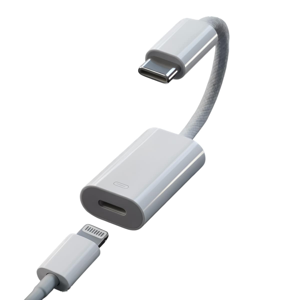 FARLINK Lightning to USB C Adapter, 5-in-1 Charging/Data Transfer/Audio Adapter/Phone Calls/Control Music for iPhone 17/16/15, iPad Pro, MacBook, Galaxy (Braid Cable)