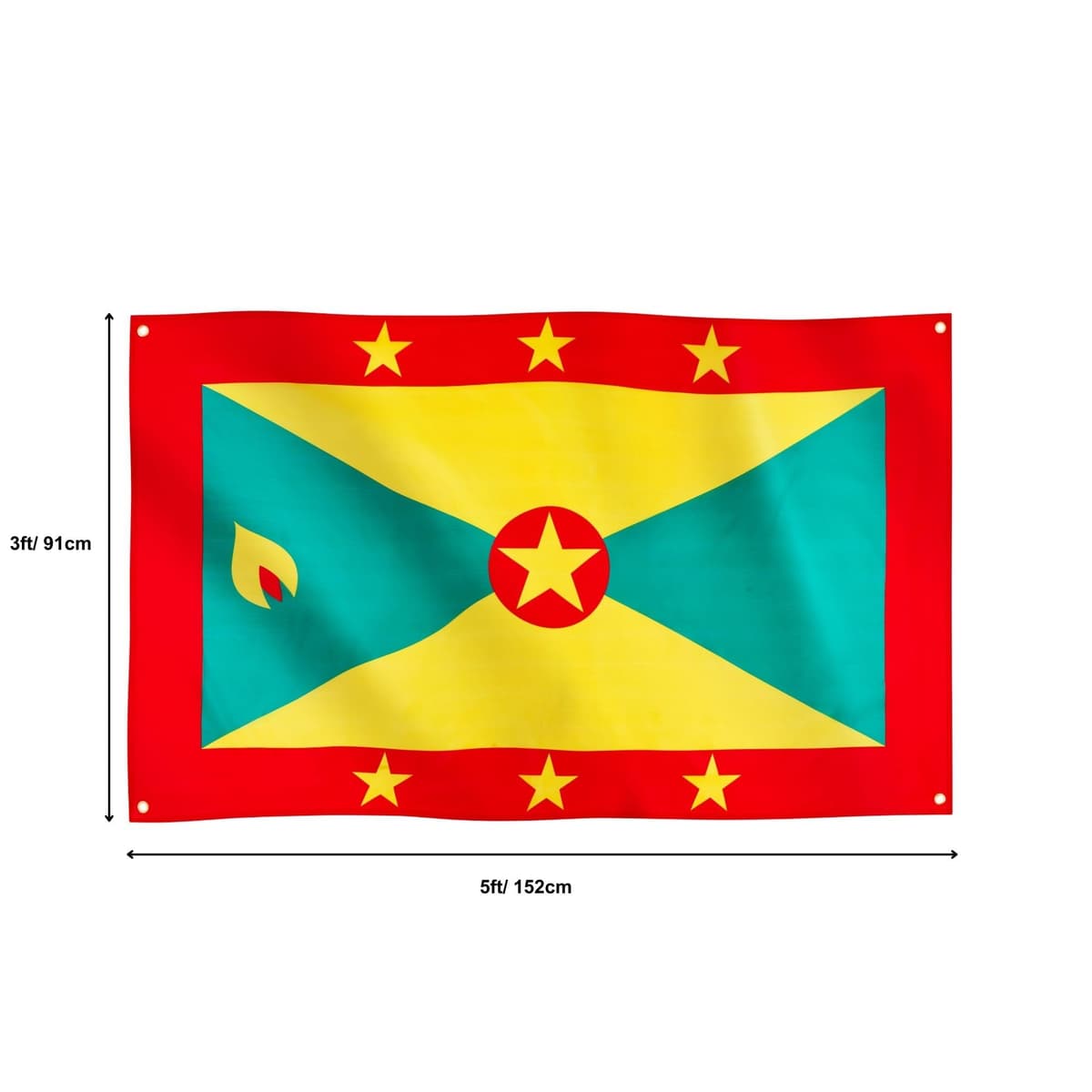 Runesol Cornwall Flag - 91x152cm, 3ft x 5ft, Cornish Flag, 4 Grommets, Eyelet in Every Corner, Premium Quality, Inside & Outside Use, Vivid Colours — view 920