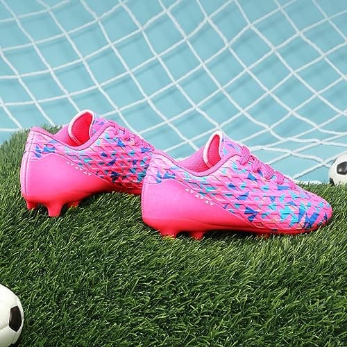DREAM PAIRS Boys Girls Soccer Cleats Kids Football Shoes,Size 11 Little Kid,Fuchsia/Pink/Royal/Blue,HZ19003K — view 2