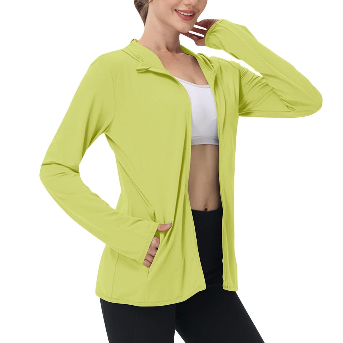 Sun Jacket for Women UPF 50+ Lightweight Athletic Jacket Sun Protection Full Zip Hoodies Shirts Hiking Outdoor Pockets — view 26