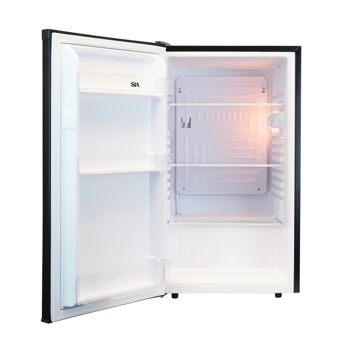 SIA LFS01BL-AMZ1 Black Under Counter Fridge, 91L Capacity, 48cm Wide, Freestanding Larder, E Rated, 2 Years Parts and Labour Guarantee — view 4