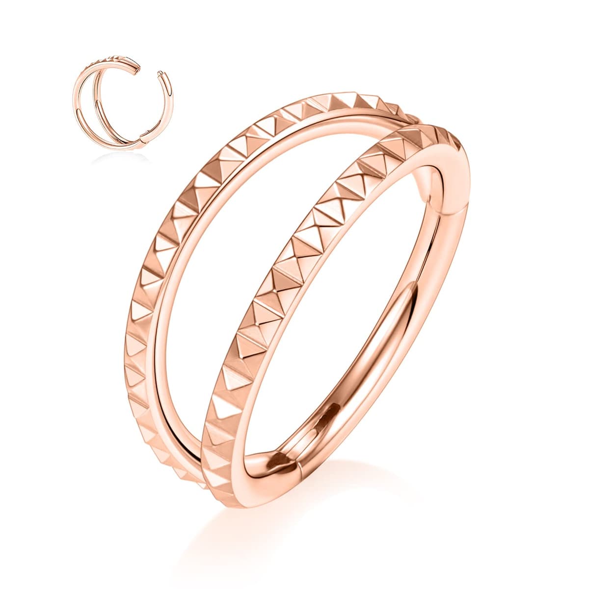 hengkaixuan Triple Double Nose Hoop Ring Sleeper Hoop Earring Helix Rook Conch Cartilage Daith Tragus Earrings Septum Ring Lobe Nose Piercing Jewellery for Women — view 57
