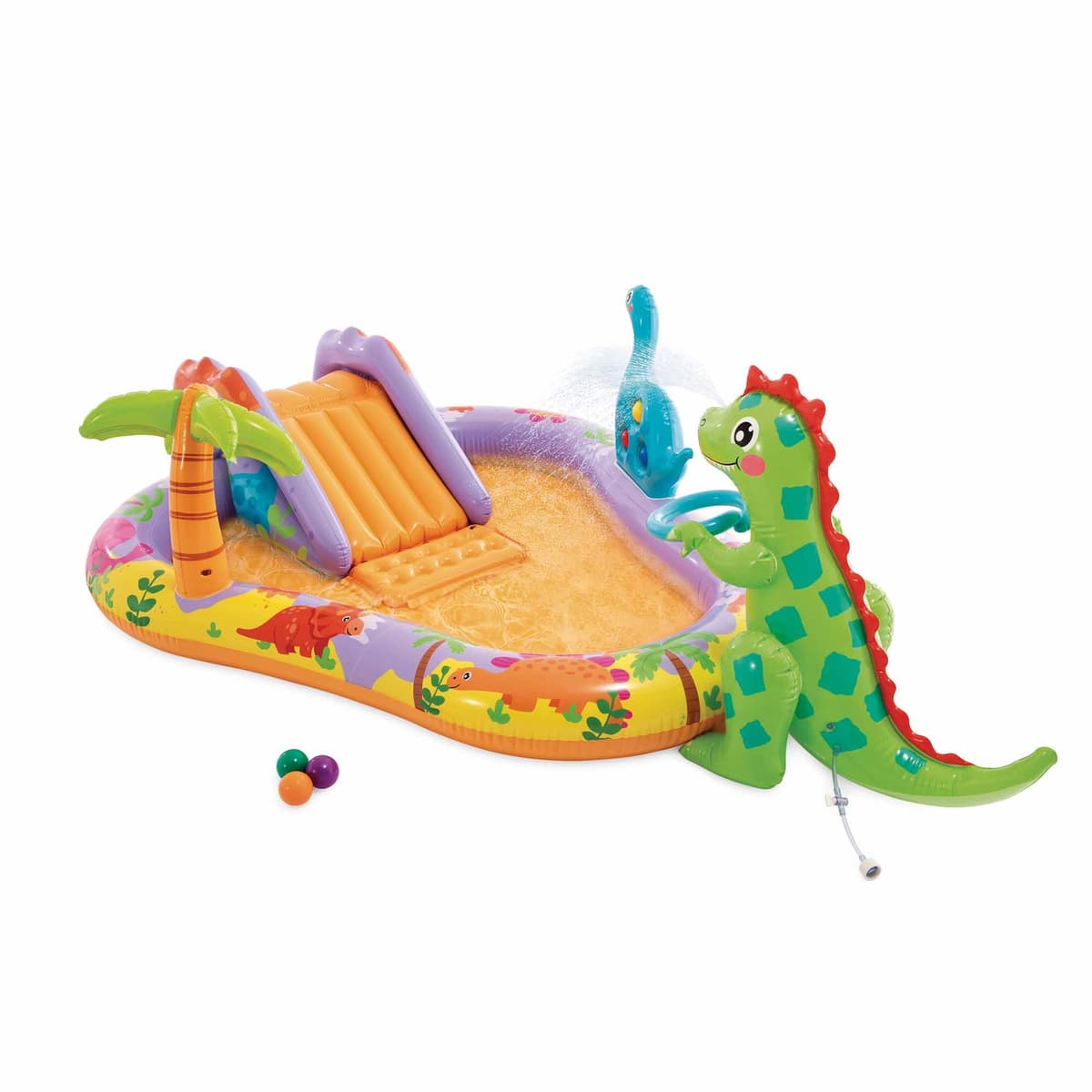 INTEX 57165 - Piscina infantil hinchable con dispersor de agua y tobogan cocodrilo, centro de juegos para niños — view 4