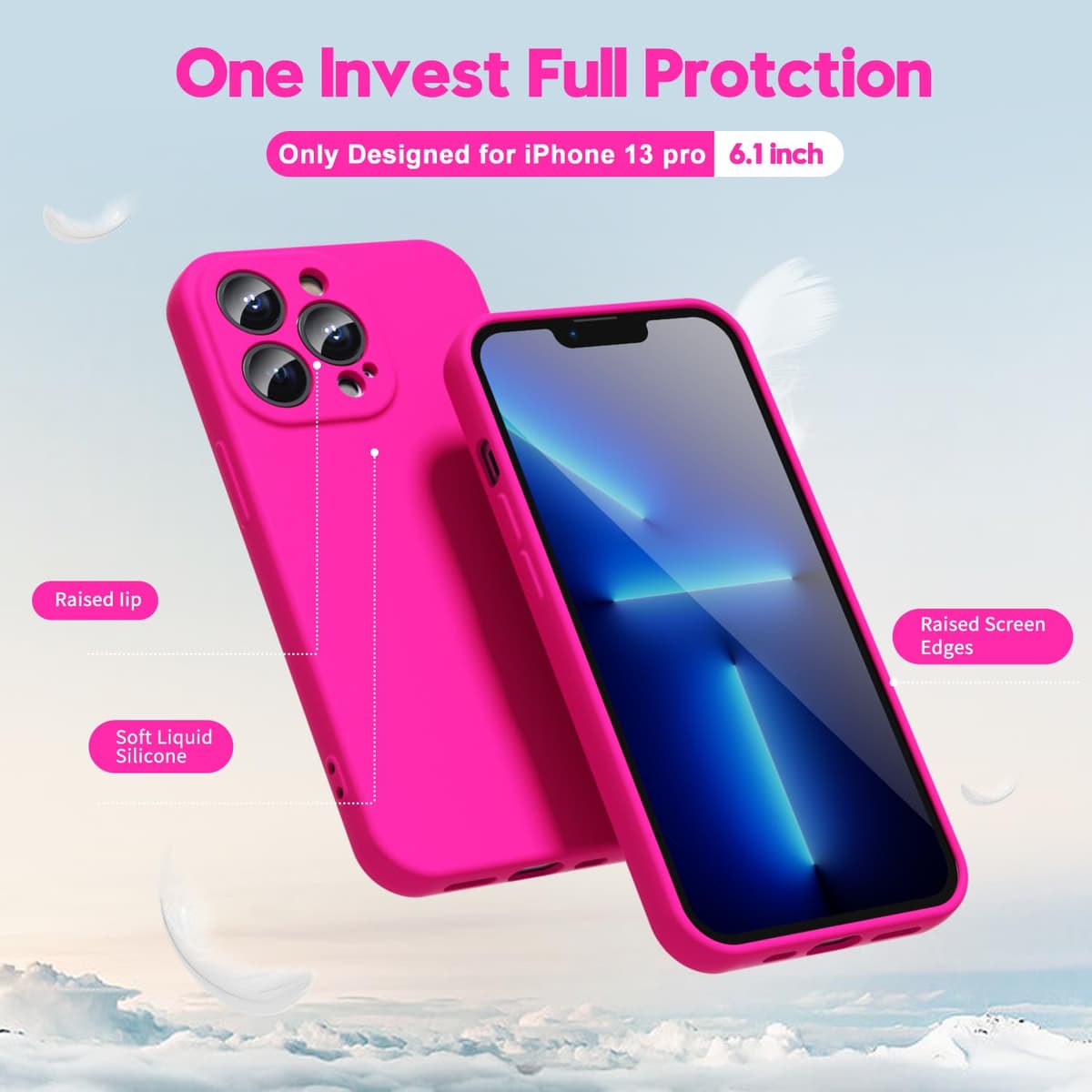 oakxco for iPhone 17 Pro Max Phone Case Liquid Silicone, Cute Thin Slim Grip Soft Rubber Gel for Women Men, Smooth Matte TPU Plain Solid Color Girly Simple Case with Camera Cover, Light Pink — view 1126