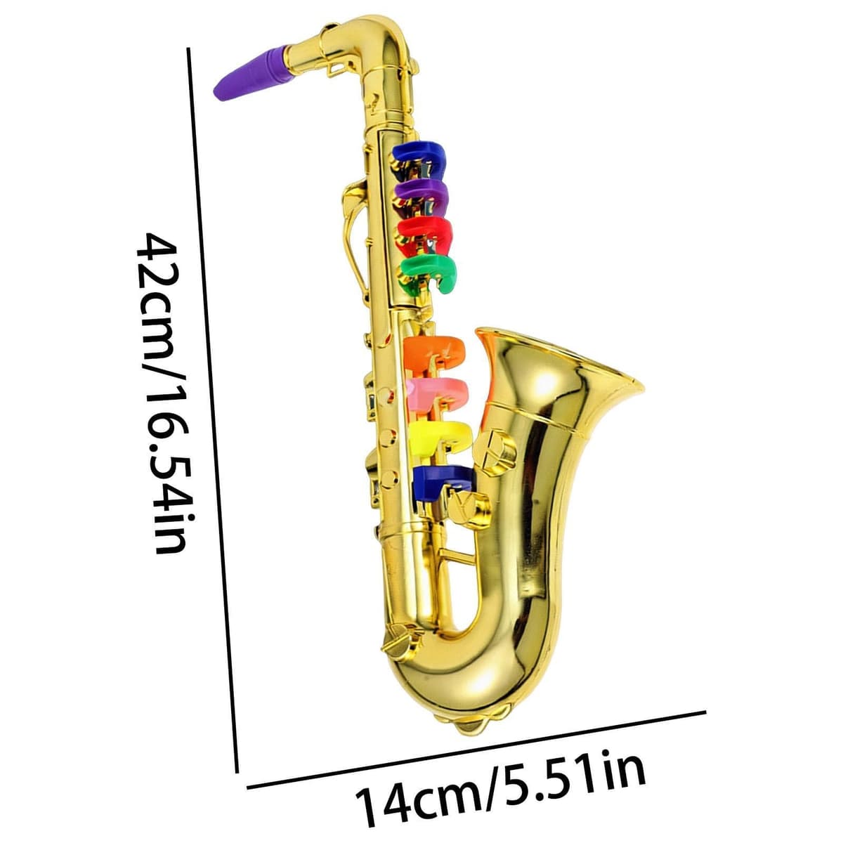 Herramienta para saxofón de juguete: estructura ligera, teclas fáciles de presionar, salida de audio brillante, diseño compacto para el transporte | Para el aprendizaje de la música a cas — view 5