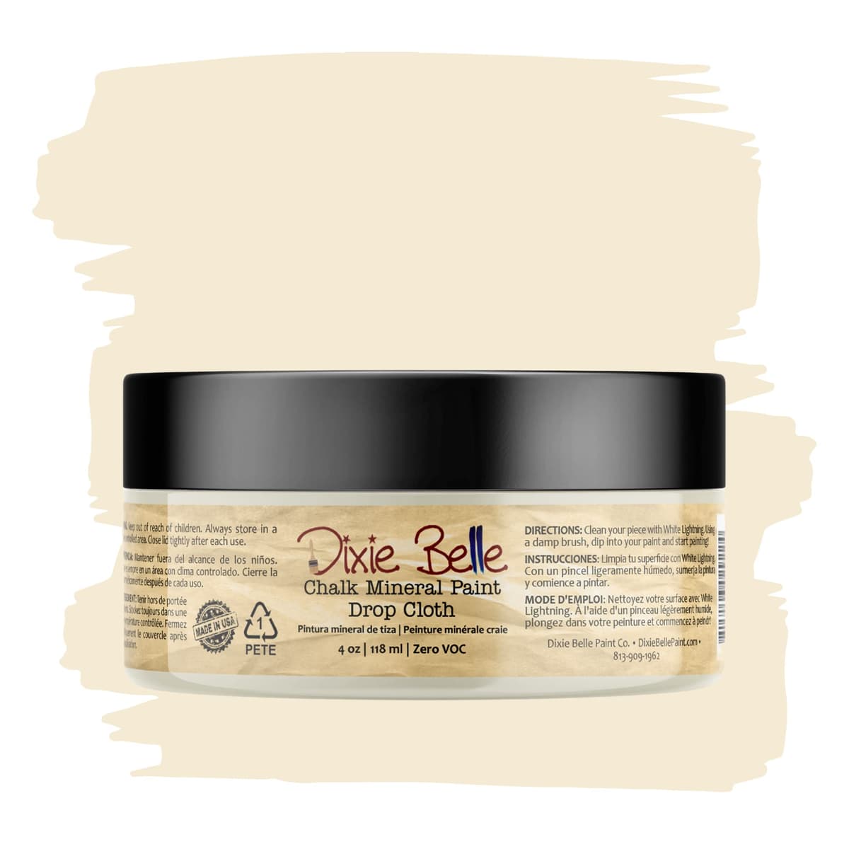 Dixie Belle Paint Company Chalk Finish Furniture Paint - Caviar (32oz) - Matte Black Chic Chalk Mineral DIY Furniture Paint — view 108