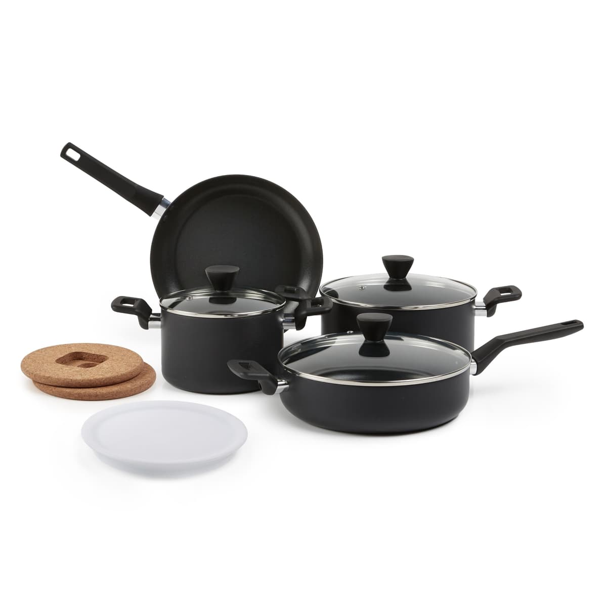 Amazon Basics Juego de utensilios de cocina antiadherentes, 15 piezas, Negro — view 8