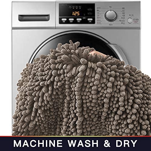 Walensee Large Bathroom Rug Non Slip Bath Mat (72x24 Inch Taupe) Water Absorbent Super Soft Shaggy Chenille Machine Washable Dry Extra Thick Perfect Absorbant Best Plush Carpet for Shower Floor — view 4