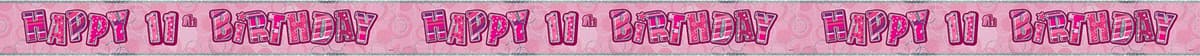 Unique Party 92068 - 9ft Foil Glitz Pink Happy 80th Birthday Banner — view 222
