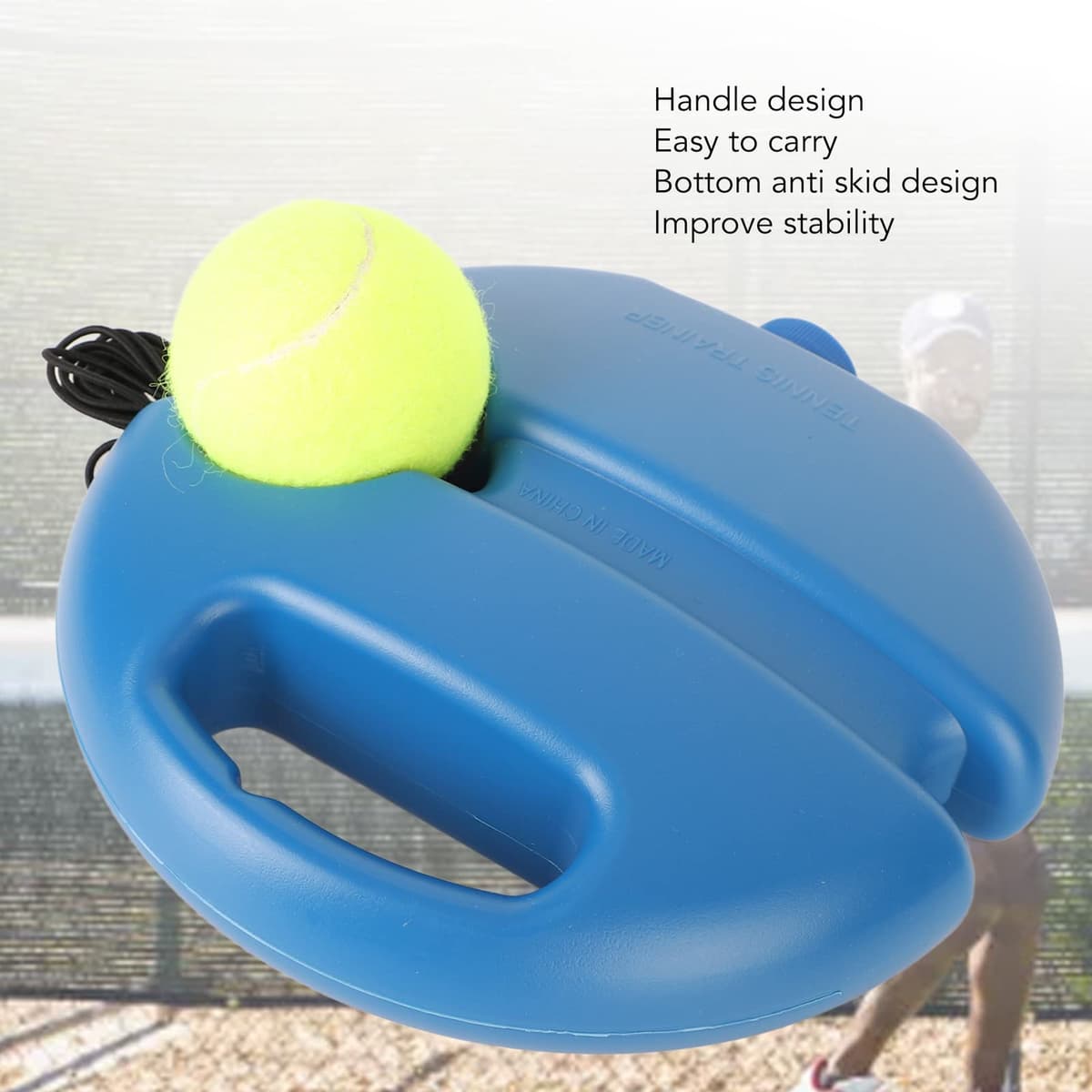 Dispositivo de entrenamiento de tenis autopracticante para principiantes, alta estabilidad, fácil de usar, ligero, cinturón colgante, adecuado para practicar en interiores y — view 3