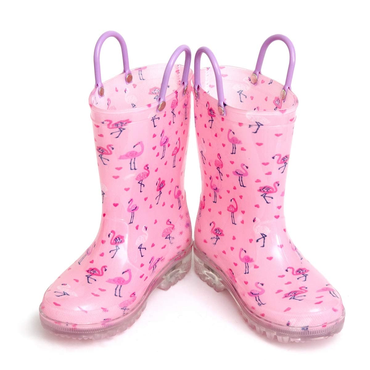 Hugrain Kids Adorable Light Up Wellies with Easy On Handles — view 3