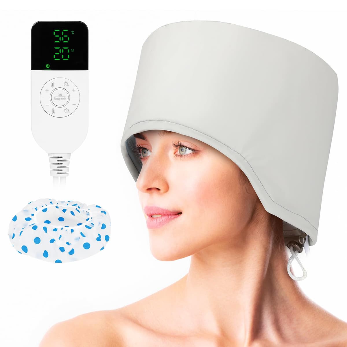 SPTHTHHPY Gorro de Calentamiento Calor Pelo, Cuidado del Cabello con Vapor Eléctrico Para Spa, Belleza Nutritivo,Gorro de Tratamiento Termico Para Uso en El Hogar