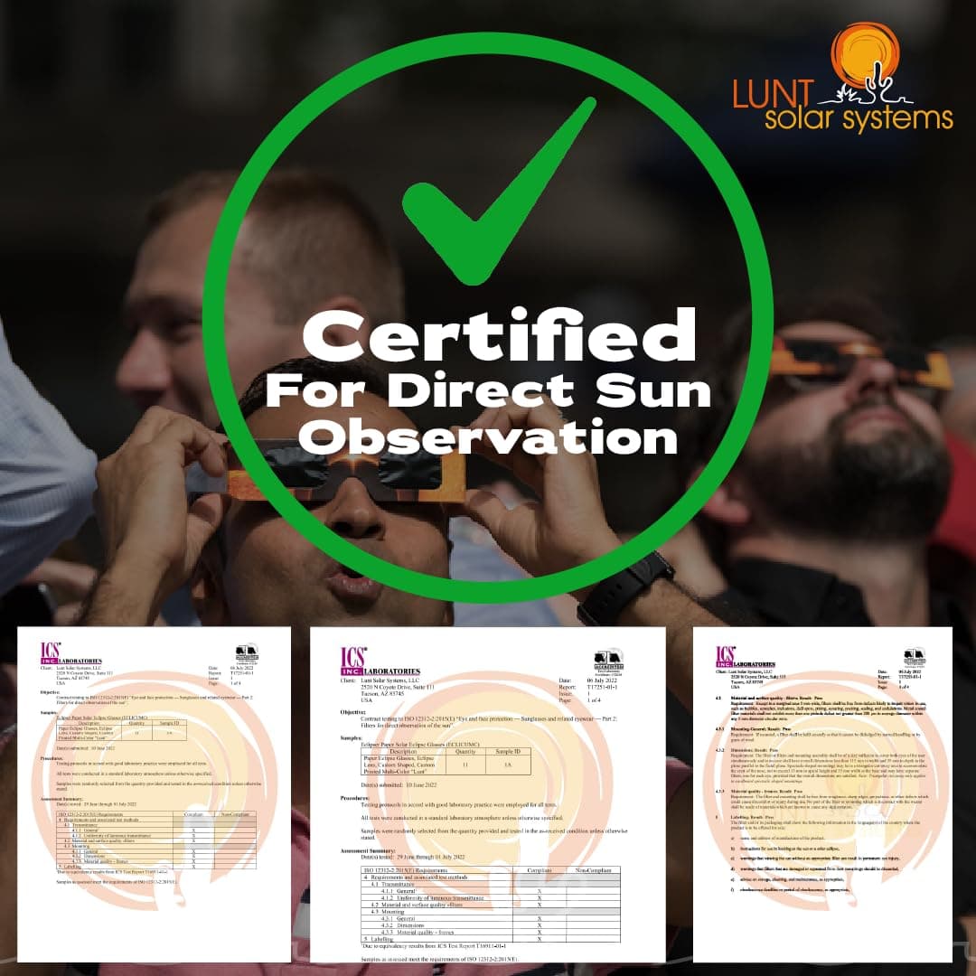 Paquete de 5 gafas de eclipse solar Lunt Premium con certificación ISO y CE — view 5