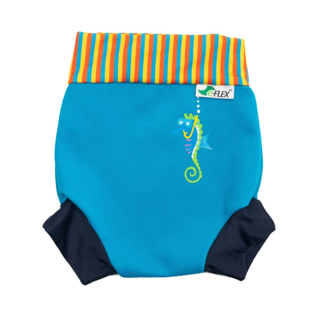 Konfidence Splashy Nappy – Reusable Eco-Friendly Swim Nappy Cover Made Using Recycled Plastics (3–36mths) Leak Proof Design - Machine Washable (Navy/Green, 9-12 Months) — view 4