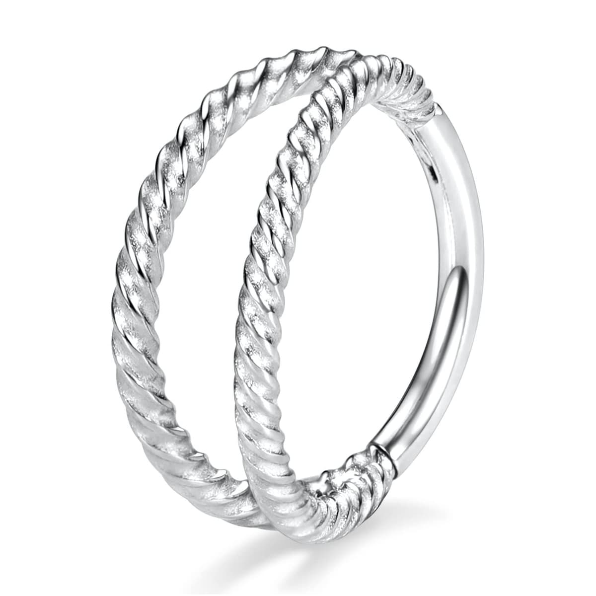 hengkaixuan Triple Double Nose Hoop Ring Sleeper Hoop Earring Helix Rook Conch Cartilage Daith Tragus Earrings Septum Ring Lobe Nose Piercing Jewellery for Women — view 28