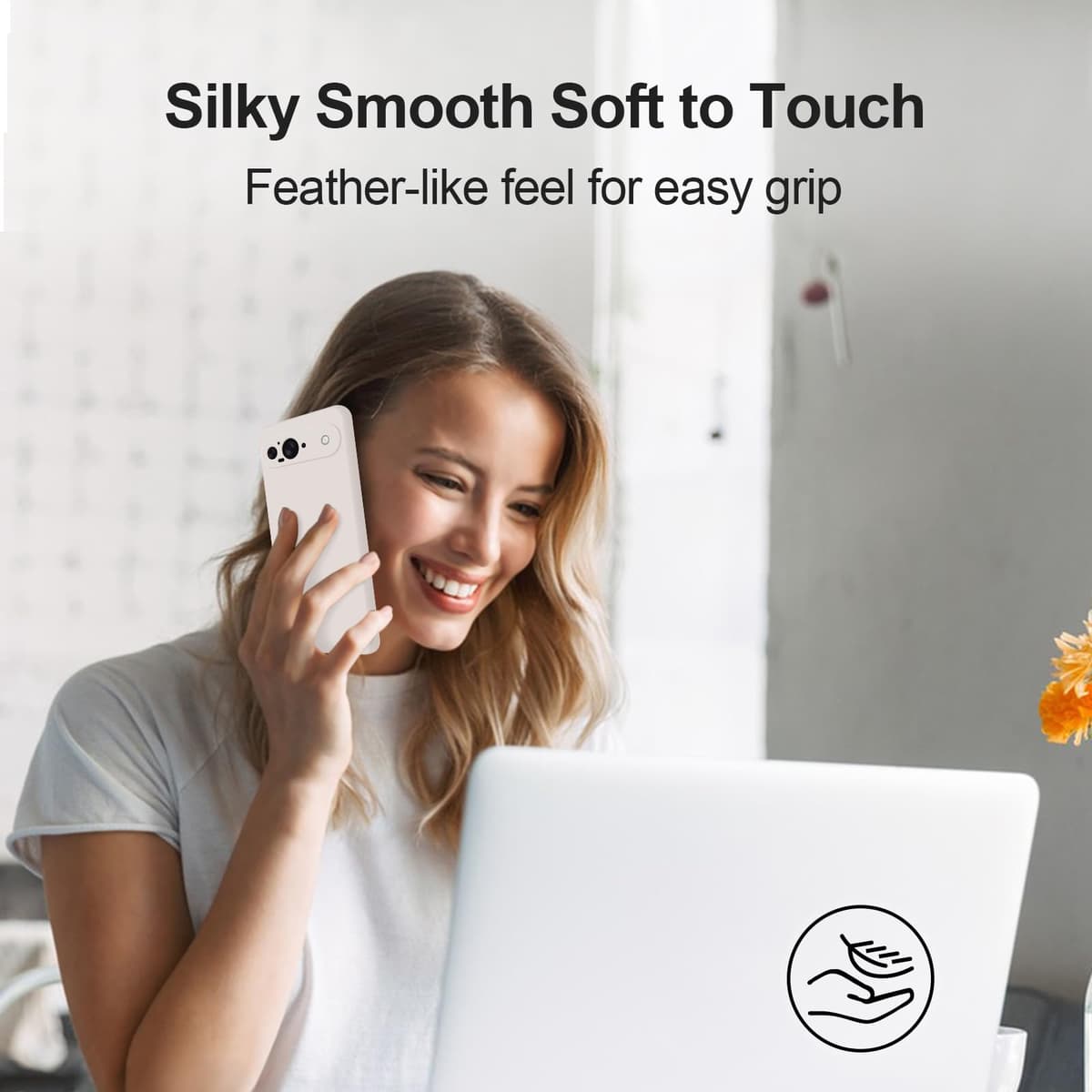GiiYoon Funda para Google Pixel 9, Case de Silicona Suave de TPU Carcasa Protector de Goma Fexible Prueba Liviano y a Delgado de Golpes Antirrayas para Teléfono (Blanco) — view 6